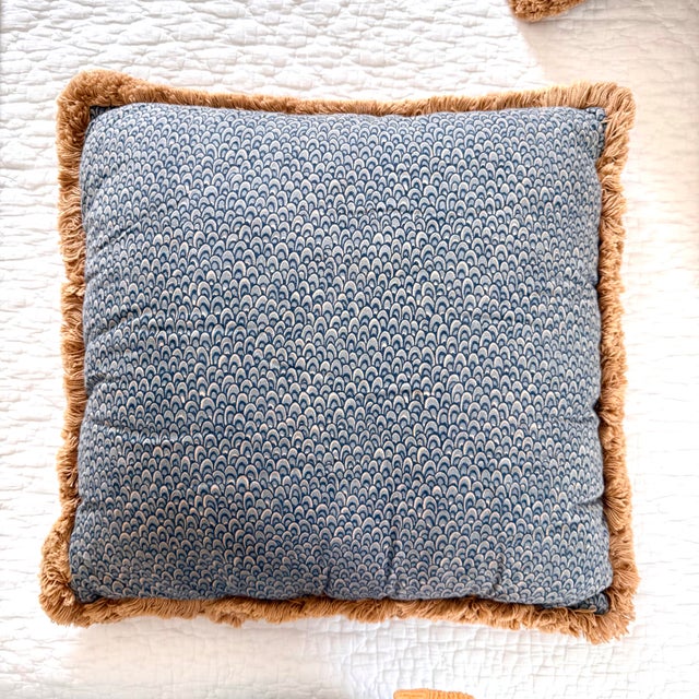 Textile Palm Beach Boulevard Fringe Pillows: A Pair For Sale - Image 7 of 8