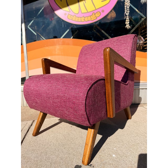 Fully Restored 1950's Mid-Century Modern Armchair For Sale - Image 9 of 17