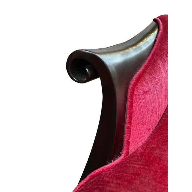 Bespoke Carla Lounge Cherry Cerise Velvet Chairs - A Pair For Sale - Image 9 of 10
