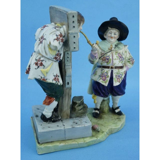 19th Century Porcelain Jester in the Pillory and King from Imperial Manufactory Vienna, Austria For Sale - Image 8 of 18