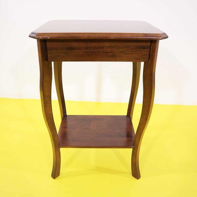Wooden Side Table with Central Drawer and Lower Shelf For Sale - Image 8 of 9