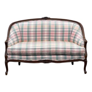 Vintage Carved French Provincial Settee For Sale