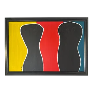 Abstract Colorblock Painting, Signed