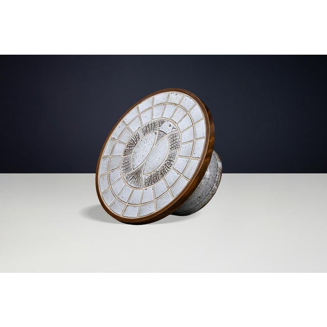 Ceramic Coffee Table with Sculptural Pedestal Base from Vallauris, 1960s For Sale - Image 4 of 15