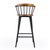 Metal Merrick 30 in. Seat Height Wood and Iron Bar Stool with Spindle Back and Footrest, Natural For Sale - Image 7 of 9