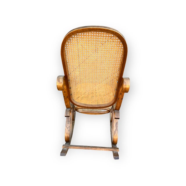 Mid-Century Modern Vintage 1970s Bentwood Rocking Chair For Sale - Image 3 of 5