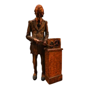 Late 20th Century Emil Janel Sweden Signed Master American Wood Carver Figure