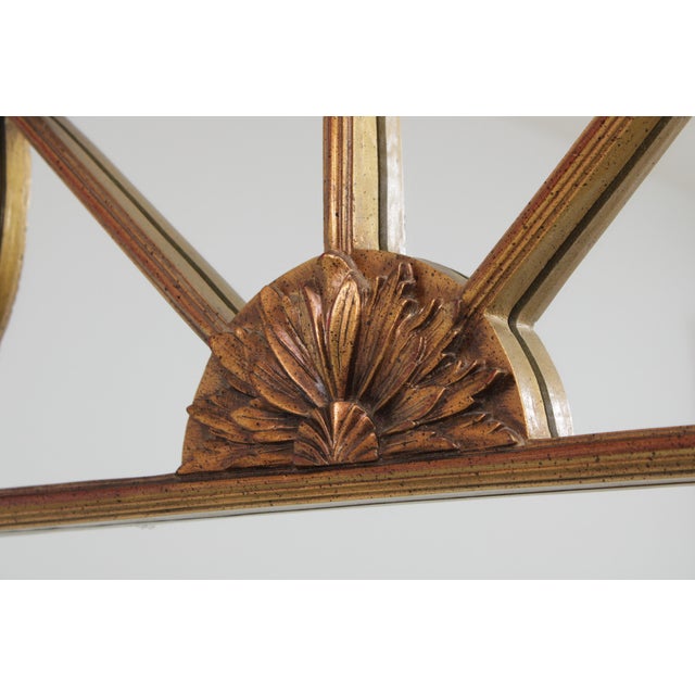 Gold Finish Arched Frame Decorator Mirror For Sale - Image 4 of 17