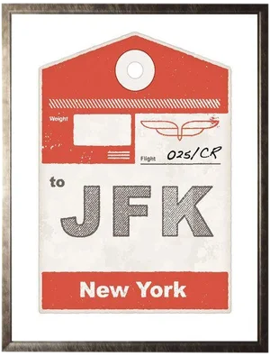 Jfk Travel Ticket - 13.5" X 17.5"