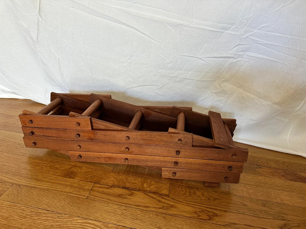 Vintage Goodwood Teak Folding 10 Bottle Wine Rack | Chairish