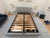 Authentic Design Within Reach Nest Storage Bed in the coveted fog pebble-weave upholstery - a clean-lined midcentury-...
