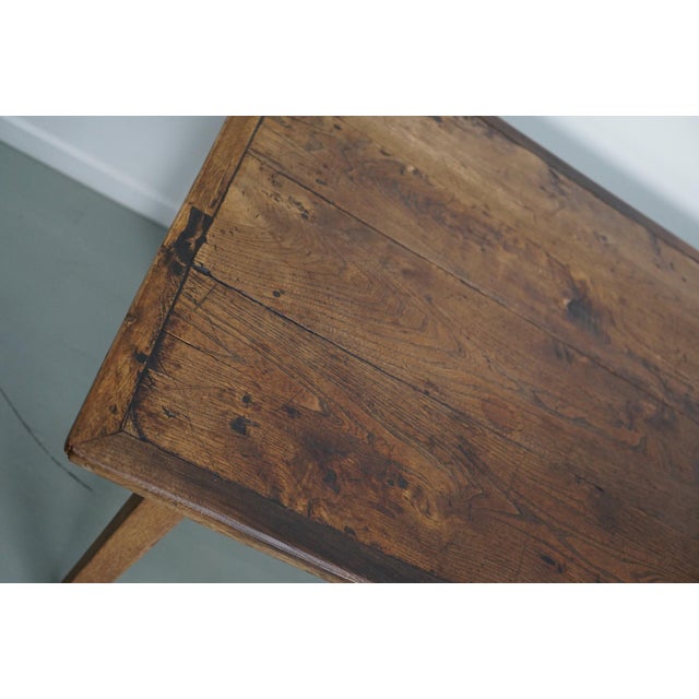 20th Century French Rustic Elm Farmhouse Dining Table, 1920s For Sale - Image 11 of 18