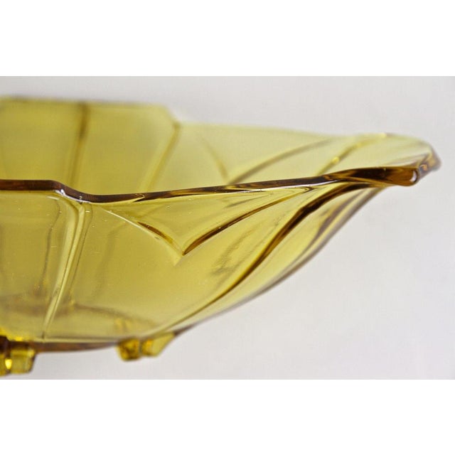 Art Deco Amber Colored Glass Jardiniere or Bowl, Austria, 1920s For Sale - Image 12 of 18