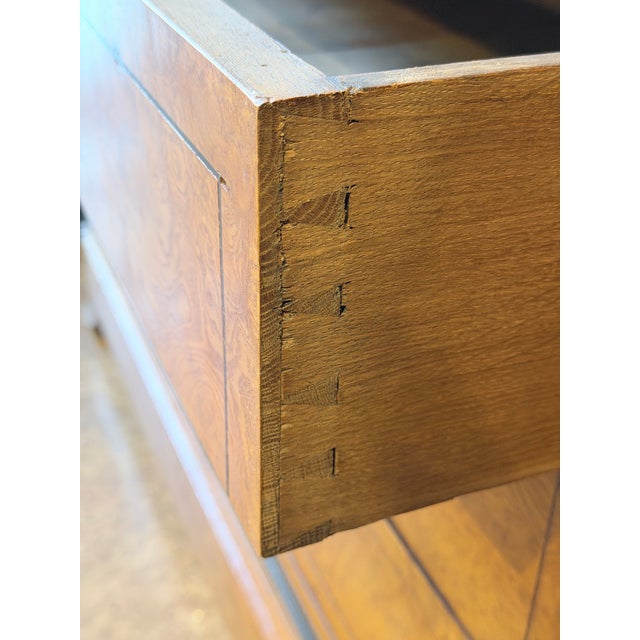 Antique French Louis Philippe Burl Walnut Four-Drawer Commode With Marble Top For Sale - Image 10 of 12