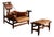 Set of Jangada Lounge Chair and Ottoman in Cognac Leather by Jean Gillon, Brazil, 1960s For Sale