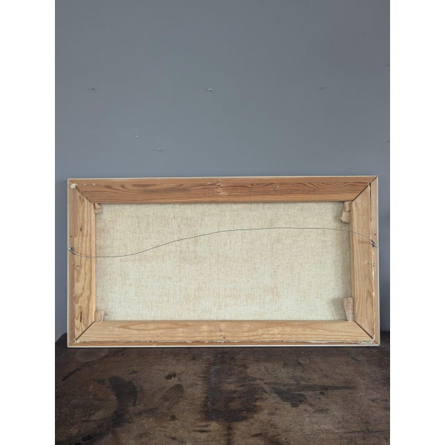 1959 Mid-Century Modern "Geometric Neighbourhood" Vintage Abstract Cityscape Oil Painting, Framed For Sale - Image 10 of 10