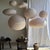 Large Vintage Oval Flattened Pink Rattan and Natural Linen Pendant Light, 1980s For Sale - Image 9 of 18