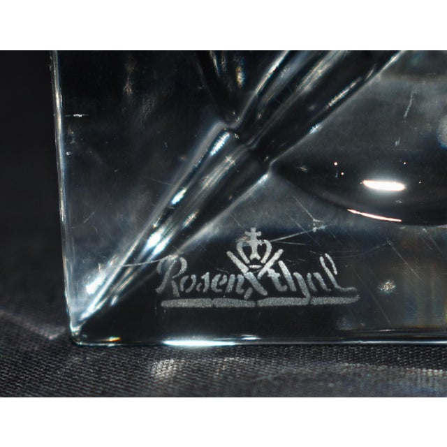 Rosenthal Crystal Madison Candlesticks Vintage Merrill Lynch Etched Bull Pair For Sale - Image 14 of 15