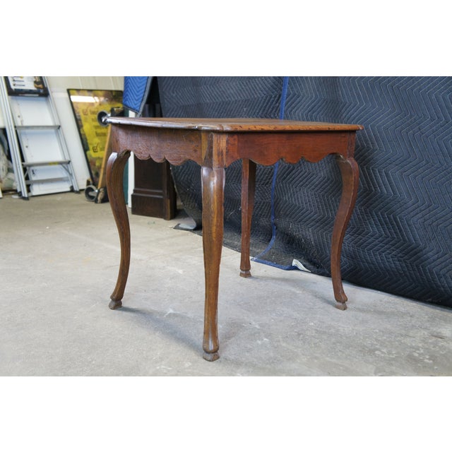 Late 19th Century Late 19th Century Antique French Provincial Primitive Farmhouse Country Oak Side Table For Sale - Image 5 of 12