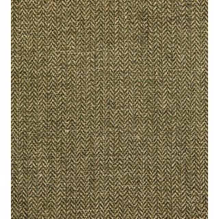 The House of Scalamandré Oxford Herringbone Weave Fabric, Moss - CUSTOM 14.5 YARDS For Sale
