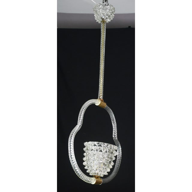 Art Deco 1940s Extraordinary Clear Rostrato Murano Glass Chandelier by Barovier & Toso For Sale - Image 3 of 12