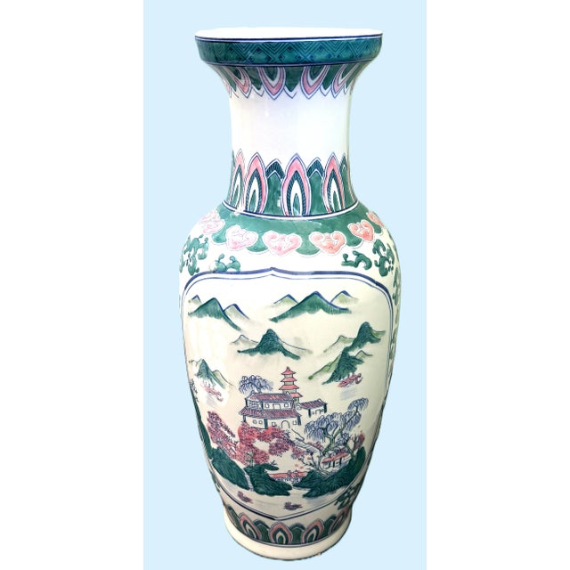 Mid-Century Chinoiserie Floor Vase - 2 Feet Tall For Sale - Image 4 of 11