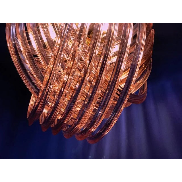 Gold Pink Murano Curvati Ceiling Light or Flush Mount, 1990 For Sale - Image 8 of 18