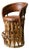 Vintage Mexican Equipale Leather & Wood Drum Chair – Rustic Southwest Barrel For Sale