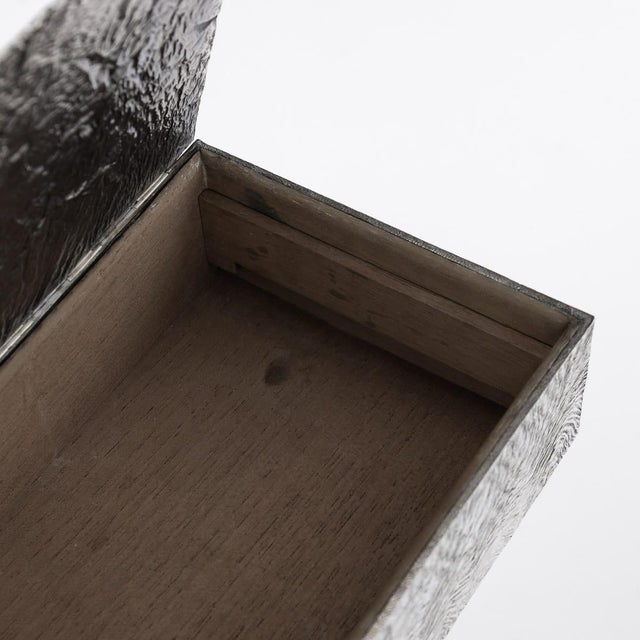 Stunning 20th Century Tiffany & Co solid silver cigar box, made in a Russian style, with samorodok decoration, samorodok...