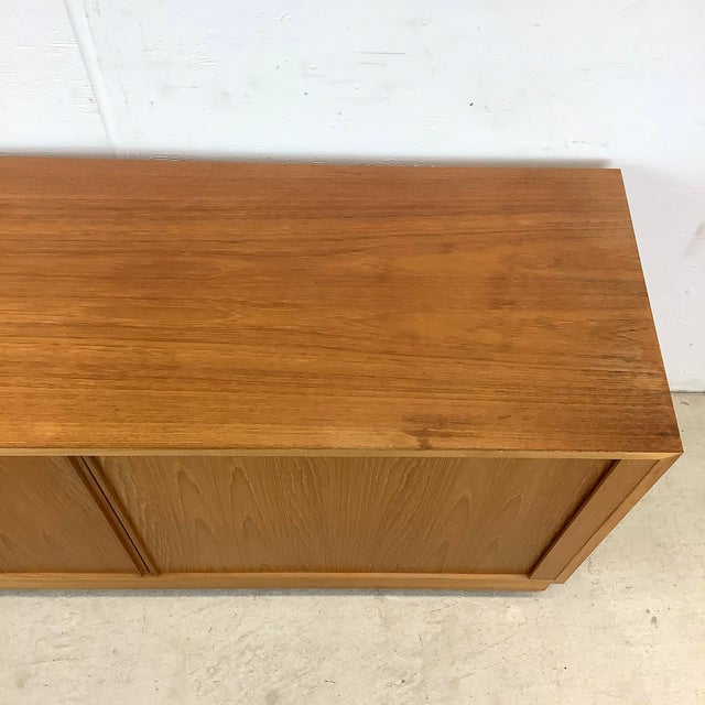Wood Scandinavian Modern Teak Tambour Credenza For Sale - Image 7 of 12