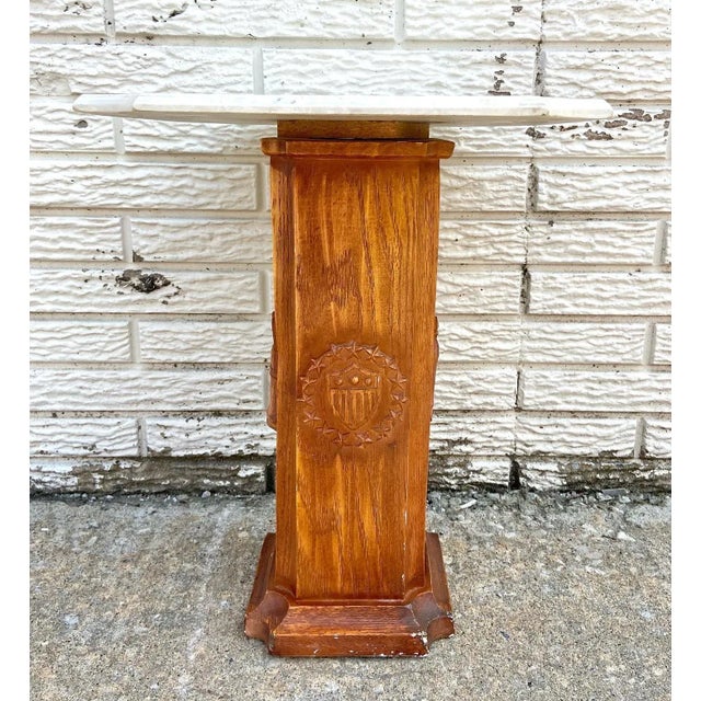 This is a really interesting item. At first glance, it's a cool little gothic-style pedestal table. But when you look more...