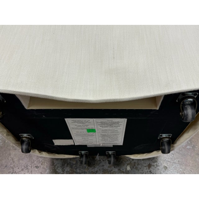 Restoration Hardware Ella Skirted Fabric Dining Side Chairs + Casters, Set of Four For Sale - Image 11 of 12