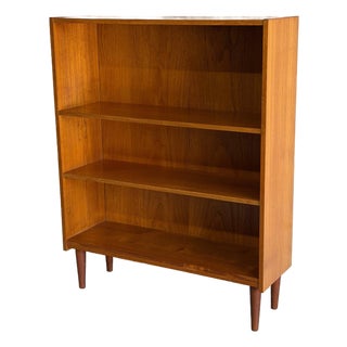 Teak Bookcase Open Storage Shelving Unit Danish Mid-Century Modern 1960s For Sale