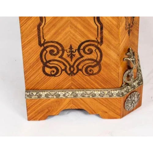 Antique Loius XV Revival Marquetry Kingwood Vitrine Display Cabinet For Sale - Image 17 of 18