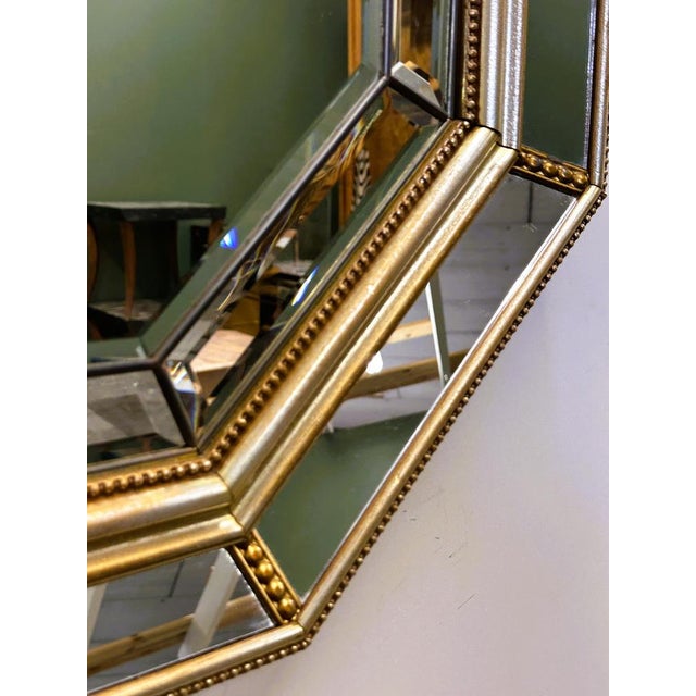 Glass Neoclassical Octagonal Bevelled Mirror by De Knudt, Belgium, 1980s For Sale - Image 7 of 12