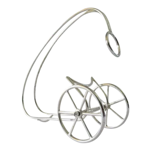 Mid-Century Italian Silver Plate Rolling Roman Chariot Wine Bottle Holder/Rest