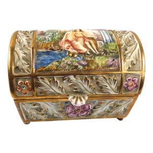 Capodiamonte Porcelain Storage Trinket Box