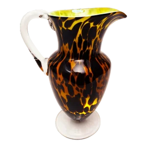 1990s Vintage Hand-Crafted Art Glass Murano-Style Leopard Pitcher
