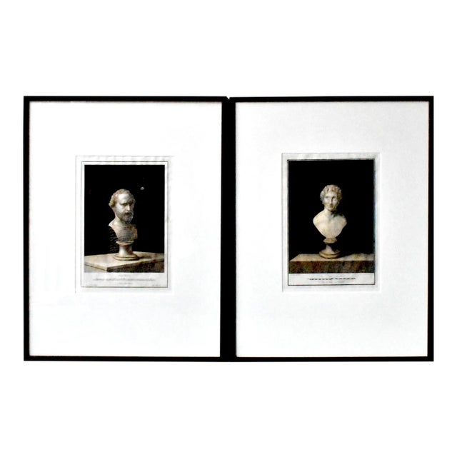 Antique Greek Bust Sculpture Engravings by Nicolas Vanni - a Pair For Sale