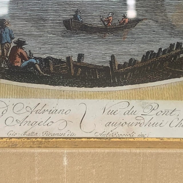 Blue Engraved Roman Views After Piranesi and Cipriani: Castel Sant’Angelo and the Colosseum- a Pair For Sale - Image 8 of 13