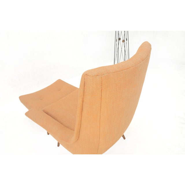 Lawrence Peabody Tapered Dowel Leg Lounge Chair Matching Ottoman New Upholstery For Sale - Image 14 of 18