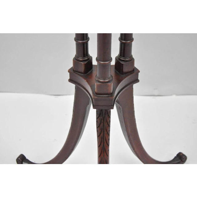 Wood Vintage Mersman Regency Style Mahogany 46" Tall Pedestal Plant Stand Table For Sale - Image 7 of 15