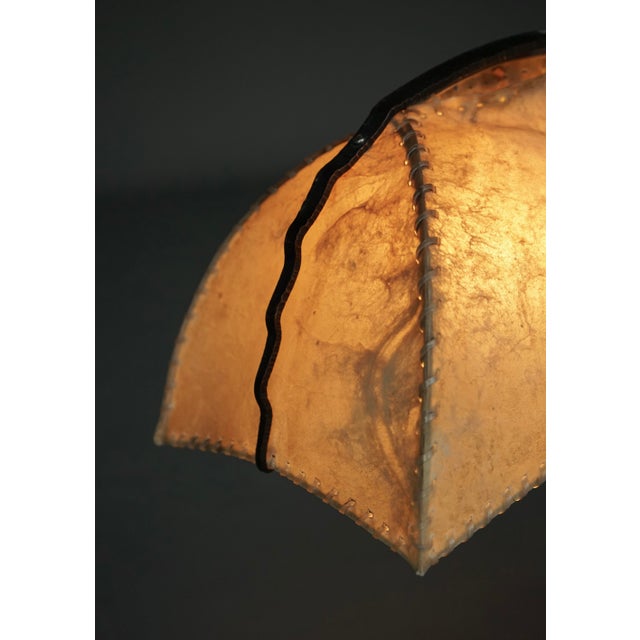 Amsterdam School Metal and Parchment Desk Lamp, 1920s For Sale - Image 9 of 18