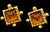 Gerard Yosca Amber Glass Gold Toned Pierced Earrings Signed Vintage For Sale In Los Angeles - Image 6 of 6
