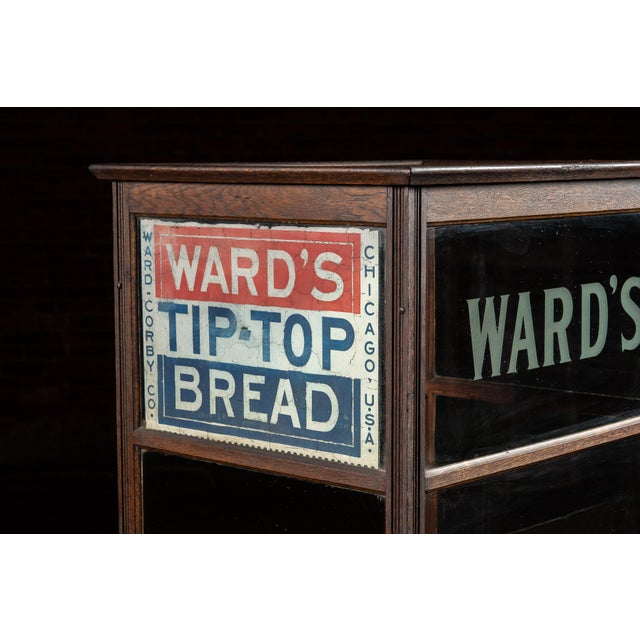 Early 20th Century Ward’s Tip-Top Bread Oak Display Case For Sale - Image 4 of 8