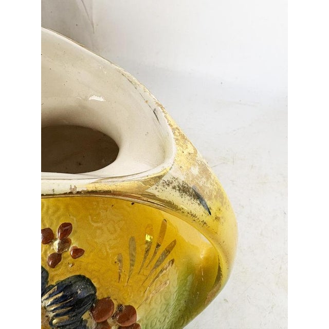 Yellow Pitcher with Floral Pattern, 1980s For Sale - Image 9 of 14