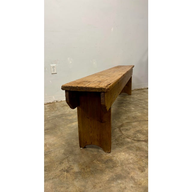 Wood Antique English Pine Benches - A Pair For Sale - Image 7 of 8