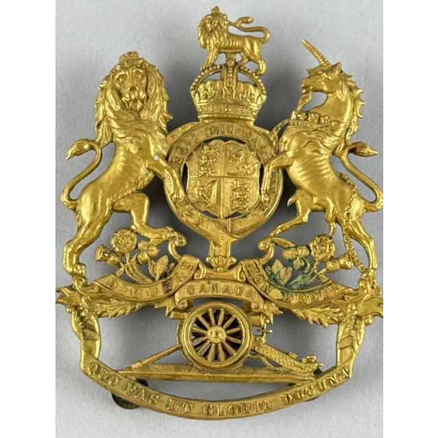 English Early 19th Century Royal Canadian Garrison Artillery Brass Applique For Sale - Image 3 of 3