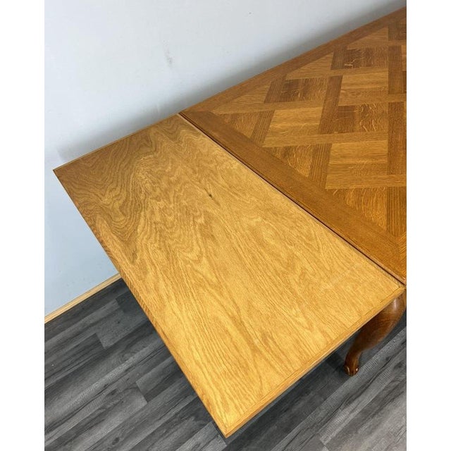 Vintage French Louis XVI Style Carved Oak Extendable Dining Table For Sale - Image 11 of 13