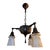 Metal Circa 1910’s Art Nouveau Chandelier With Etched Palm Motif Shades For Sale - Image 7 of 9